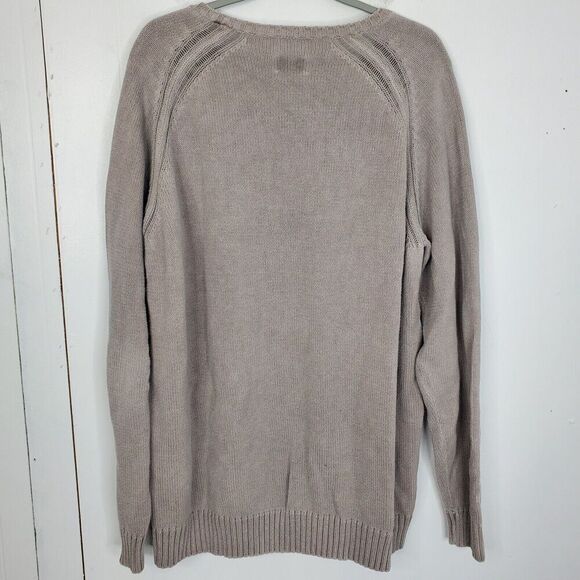 Tommy Bahama Mens Sweater Thick Heavy Cotton Beige Shallow V Neck Dad Grunge XXL - Picture 9 of 10